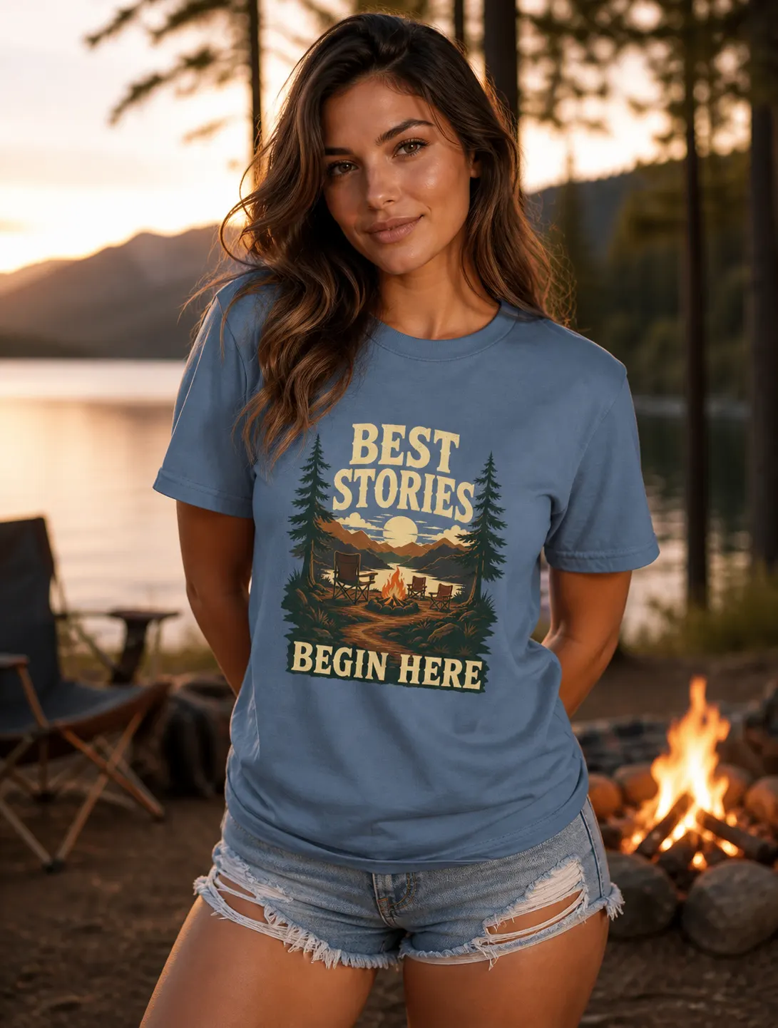 Where Our Best Stories Begin Camping Dad Shirt