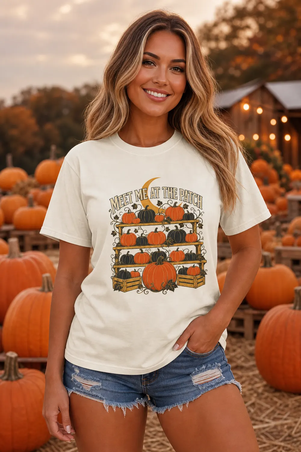 Meet Me at the Patch Shirt – Moonlit Pumpkin Stand Fall Festival Tee