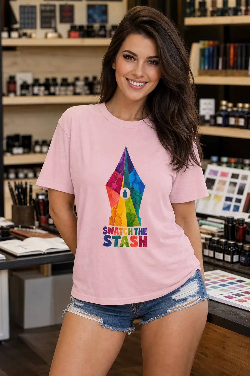 Swatch the Stash Spectrum Fountain Pen Ink Swatch Shirt