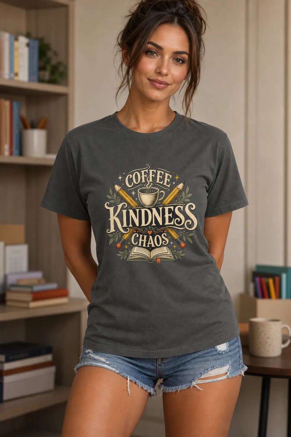 Coffee Kindness Chaos Teacher Shirt