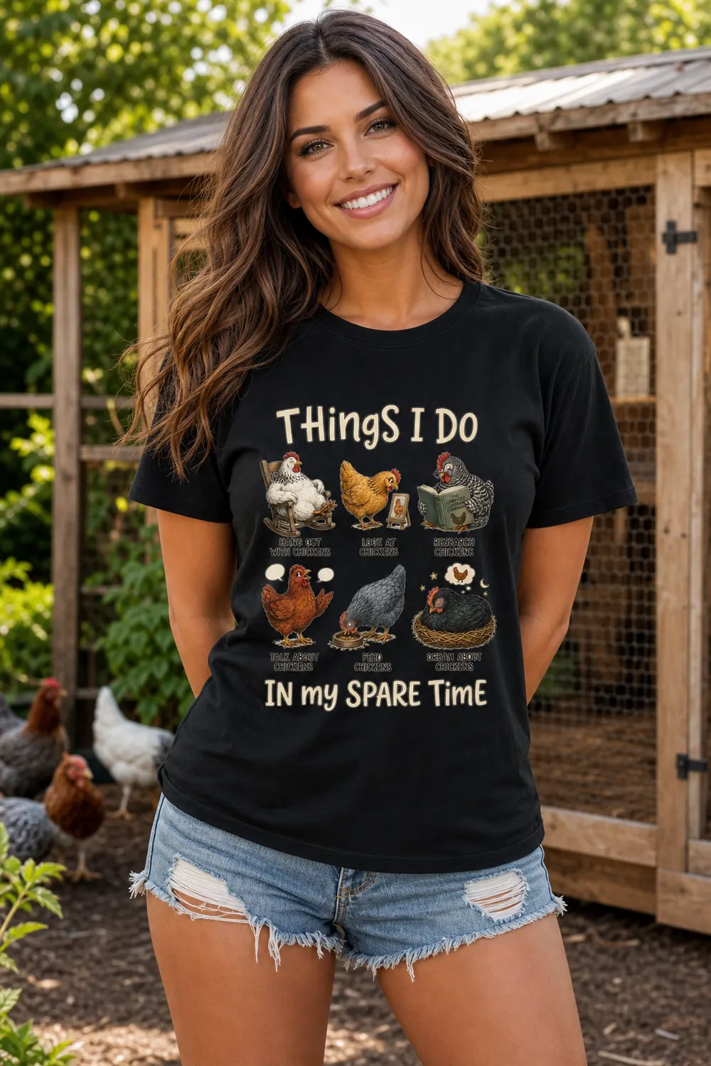 Things I Do in My Spare Time Funny Chicken Keeper Shirt