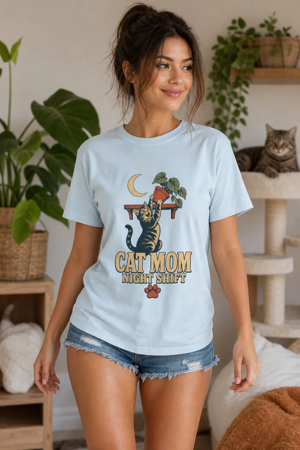 Cat Mom Night Shift Shirt